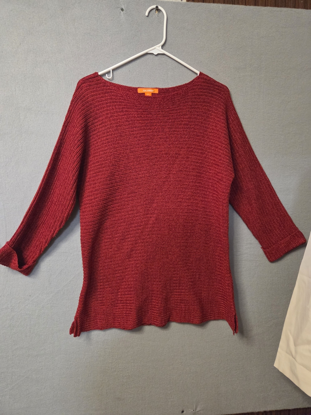 Joe Fresh Burgundy Textured Knit Boatneck Sweater